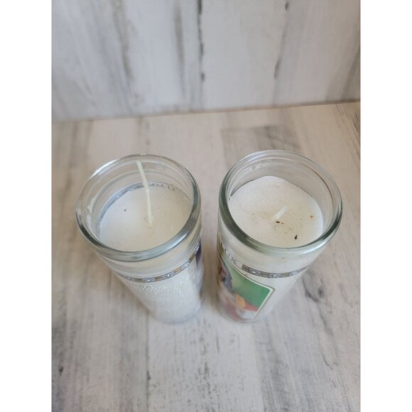 Religious Hail Mary Jesus candle tall set home decor - Picture 8 of 9